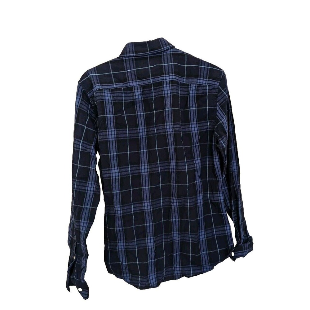 Banana Republic NEW Men's Button-up Shirt Blue Plaid Size S Long Sleeve Slim - Picture 2 of 6